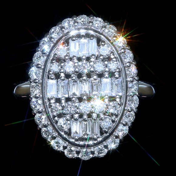 🔥 Big Oval Full Gemstone Zircon Independent Anillos Rings for Women, PD150 - Picture 1 of 6